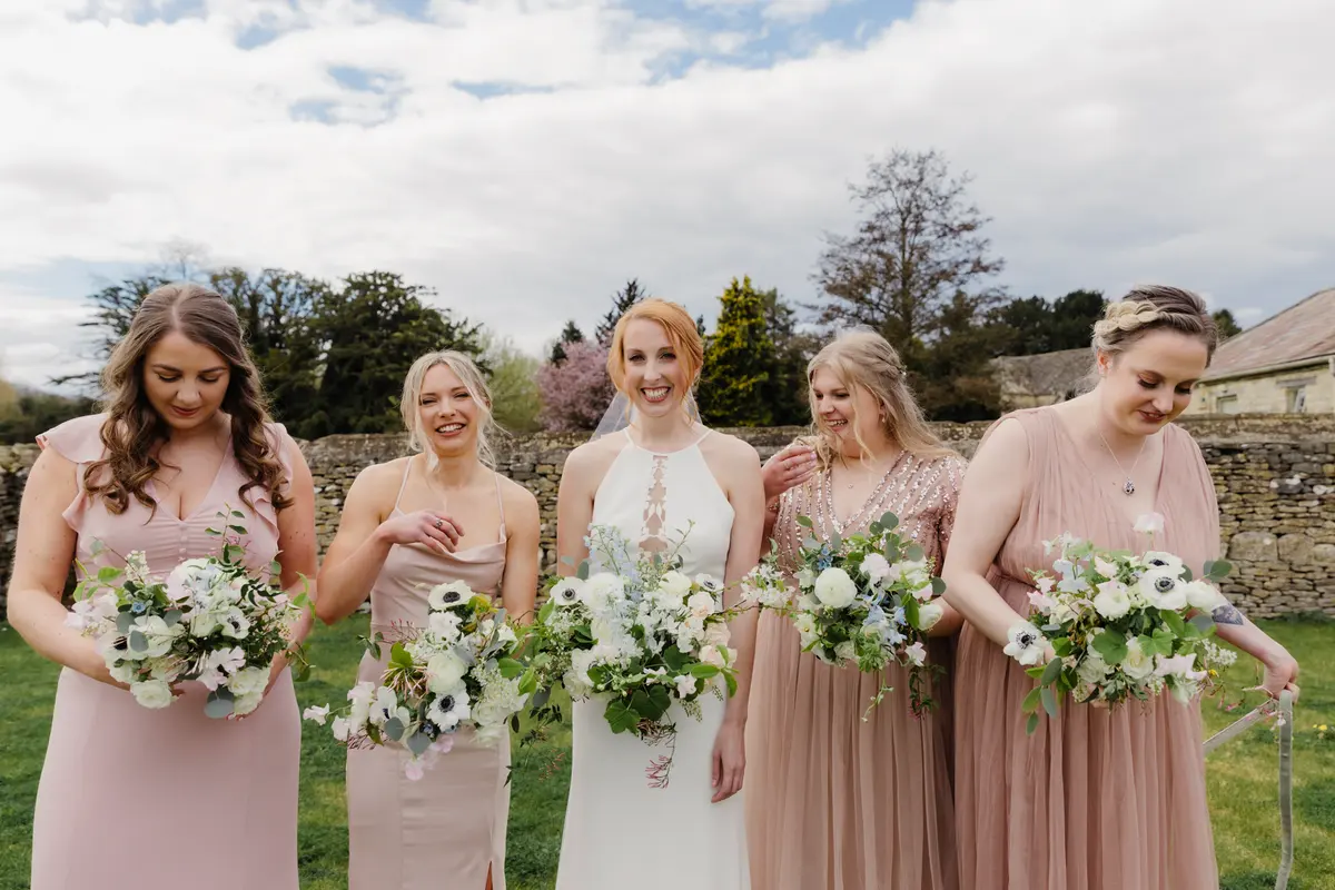 Bridesmaids at Caswell House in Oxfordshire